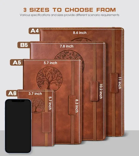 Miniatura 2 de Biuwory Cuaderno diario con líneas para mujeres y hombres, 256 páginas, tamaño A5, de cuero de tapa dura para escribir, viajes, negocios, trabajo