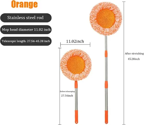 Miniatura 2 de Trapeador de limpieza ajustable giratorio de 360° – Nueva fregona extensible de limpieza de pared, trapeador giratorio de microfibra de mango largo