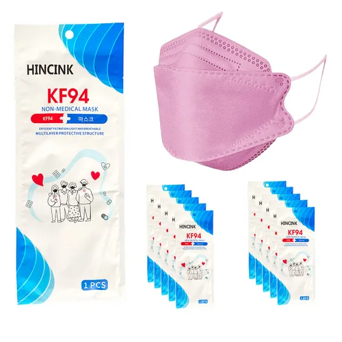 Miniatura 19 de [Paquete de 30] Mascarillas Kf94 negras [empaquetadas individualmente], unisex, máscara de 4 capas, estilo triple plegable para adultos y mayores