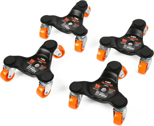 WEN DL6300 - Juego de muebles de 6 pulgadas, capacidad de 300 libras, juego de tres ruedas móviles (paquete de 4), color negro