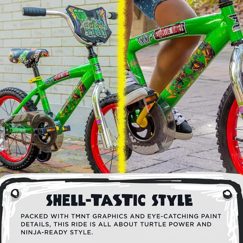 Miniatura 7 de Dynacraft Teenage Mutant Ninja Turtles Bicicleta para Niños Varones de 5 a 7 años – Bicicleta para niños principiantes con ruedas de entrenamiento