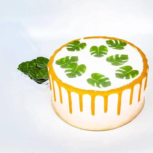 Miniatura 2 de 48 piezas comestibles de hojas de tortuga tropical, decoración de pastel de hojas de palmera, decoración comestible de hojas de papel para pastel