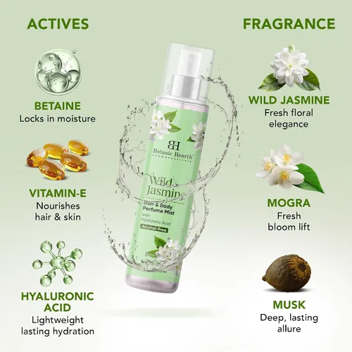 Miniatura 5 de Botanic Hearth Wild Jasmine - Perfume para el cabello para mujeres y perfume corporal en espray de 3.4 onzas líquidas, sin alcohol, hidratante