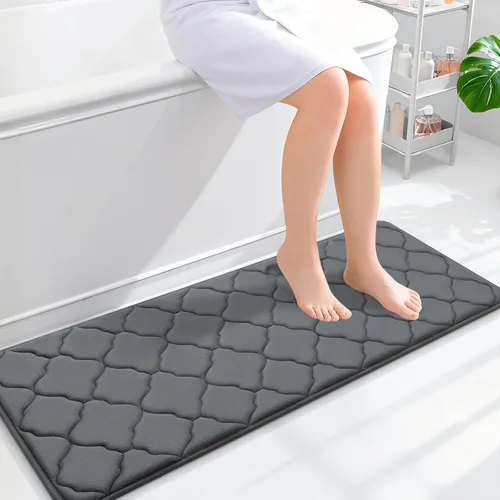 Miniatura 331 de OLANLY Alfombra de Baño de Espuma Viscoelástica de 24 x 16 pulgadas, Ultra Suave y Absorbente, Alfombras de Baño Antideslizantes, Cómodas, Lavables
