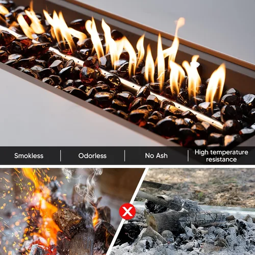 Miniatura 2 de Mr. Fireglass 10 libras de cristales de fuego mezclados en forma de diamante para chimenea y hoguera al aire libre y paisajismo - 2.54 cm de alto
