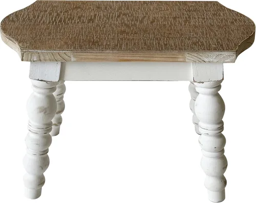 Miniatura 4 de dwellington Taburete de madera para baño, taburete de madera para adultos y niños, soporte para plantas de cocina Blanco Cal
