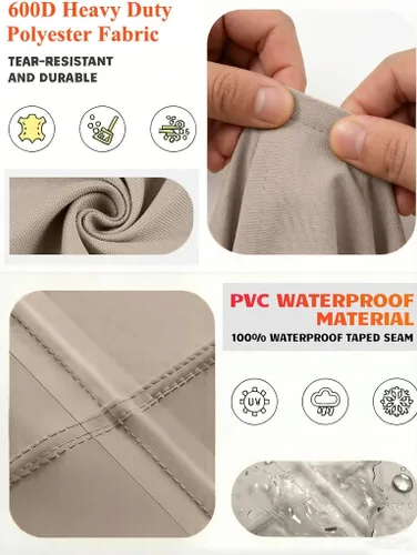 Miniatura 4 de Funda impermeable 600D para sofá biplaza de patio al aire libre, resistente a los rayos UV, fundas para muebles de patio, 2 plazas, 52 pulgadas