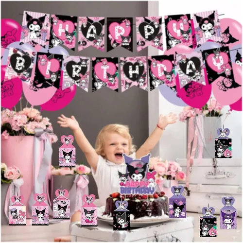 Miniatura 6 de ARHAVI 12 cajas de regalo de fiesta Kuromi, My Melody y Kuromi suministros de fiesta de cumpleaños para decoraciones de fiesta Kawaii