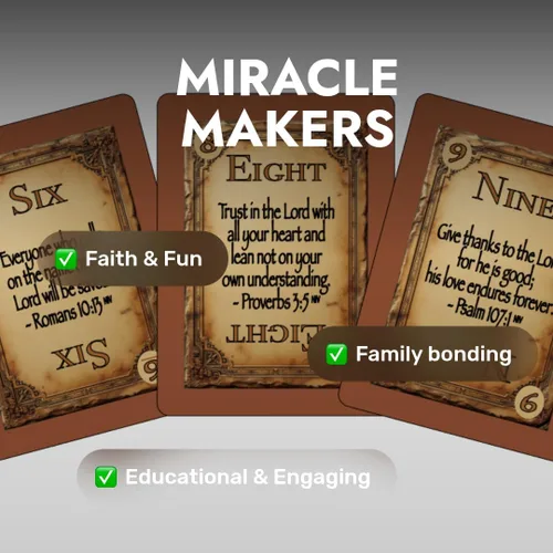 Miniatura 8 de Miracle Makers - Juego de cartas Temático cristiano, no requiere conocimiento bíblico, diversión no confesional, a partir de 7 años, 2 a 4
