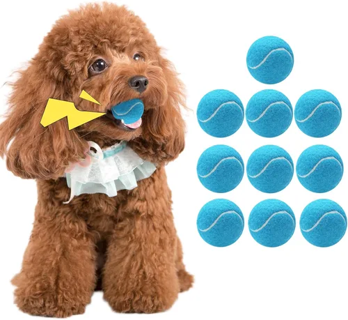 Magicorange Paquete de 10 mini pelotas de tenis chirriantes, pelotas de tenis de 1.5 pulgadas para perros, pelota colorida y fácil de atrapar para