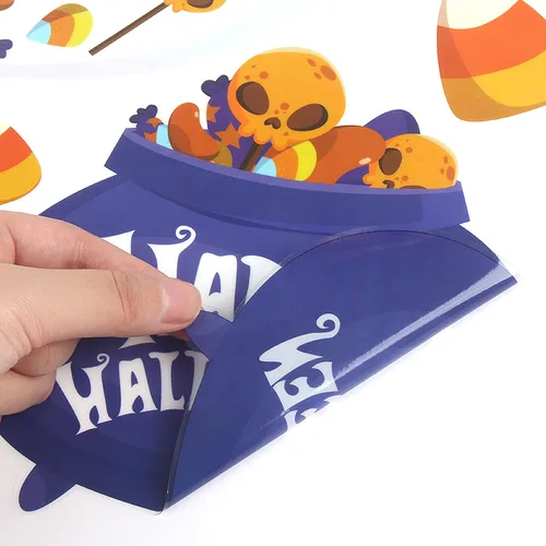 Miniatura 4 de LOKIPA Adhesivos para ventana de Halloween, 8 hojas de calcomanías de Halloween para ventana de vidrio