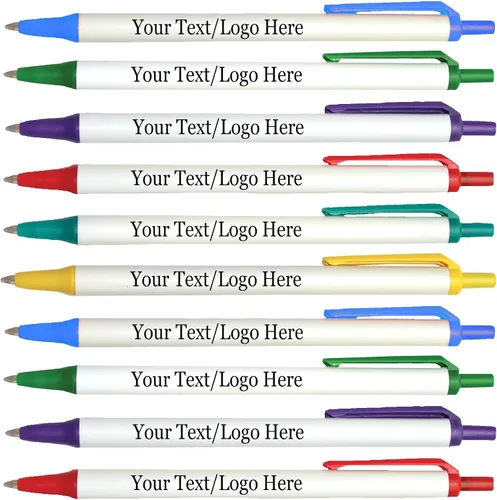 Miniatura 13 de SyPen Bolígrafos personalizados con tu logotipo o texto personalizado, paquete de 300 unidades a granel para negocios, fiestas y eventos, bolígrafos