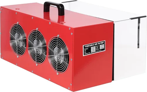 Miniatura 6 de LuckyNote Colector de polvo portátil de mesa, flujo de aire máximo de 725 CFM; cada ventilador funciona con un motor de velocidad variable de 110 V