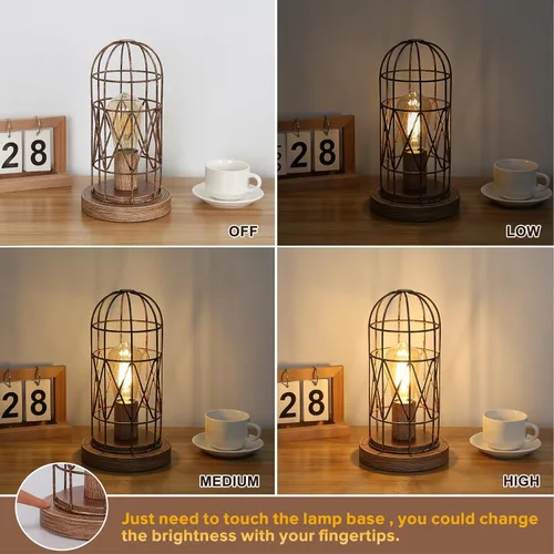Miniatura 4 de Lámpara de mesa con control táctil para espacios pequeños, mesita de noche regulable de 3 vías y lámpara de noche para dormitorio y sala de estar