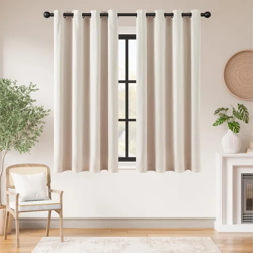 Miniatura 25 de jinchan Cortinas de 108 pulgadas Mezcla de Lino de Lino Semi Transparentes Filtrado de Luz y Resplandor Cortinas Extra Largas para Sala de Estar