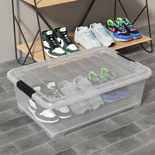 Miniatura 7 de Paquete de 3 cajas de almacenamiento transparentes de 20 cuartos de galón con ruedas, contenedores de plástico debajo de la cama con tapas