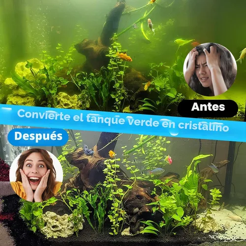 Miniatura 2 de Filtro de Acuario TARARIUM U-V para 20-75 Galones, Filtro de Tanque de Peces 200GPH con Luz U-V de 5W Verde Limpieza Máquina Sumergible Bomba