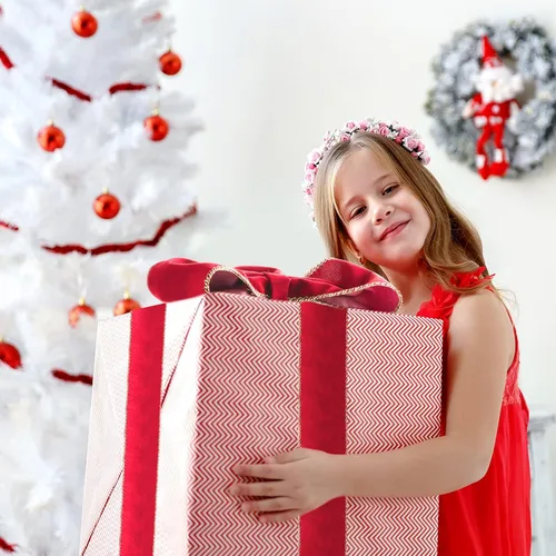 Miniatura 5 de Cinta de terciopelo de Navidad de 100 yardas, cinta ancha de Navidad con cable, cinta de Navidad para exteriores, impermeable, envoltura