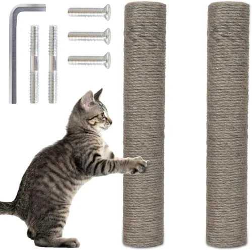 Miniatura 10 de PowerKing Poste Rascador de Repuesto de Sisal Natural, 4 Piezas de Repuestos de Poste Rascador para Gatos M8 para Reacondicionamiento, Blanco