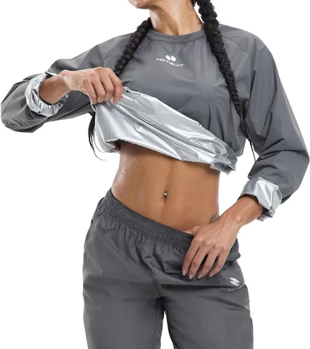 Miniatura 11 de HOTSUIT Traje de sauna para mujer, duradero, gimnasio, entrenamiento, sauna, chaqueta, pantalones, trajes de sudor