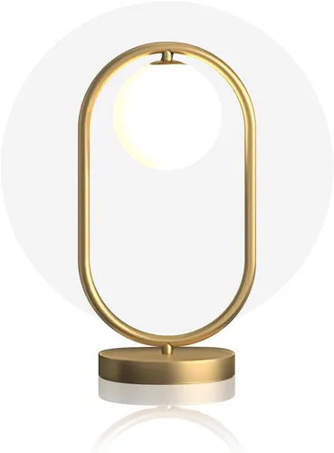 Miniatura 7 de Lámpara de mesa de cristal de 2 luces, lámpara de escritorio de latón dorado con cable enchufable, lámpara de lectura moderna de mediados de siglo