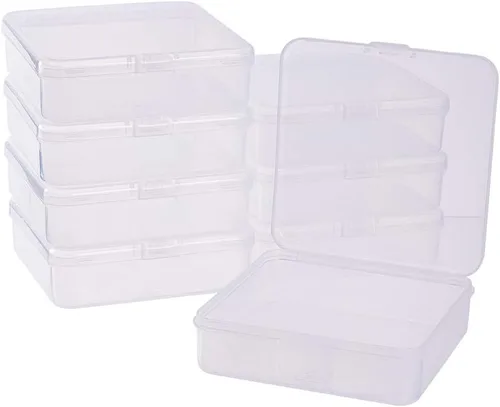 Miniatura 10 de BENECREAT Paquete de 24 contenedores cuadrados de plástico transparente de 1.38 x 1.38 x 0.7 pulgadas, con tapa para artículos, tapones