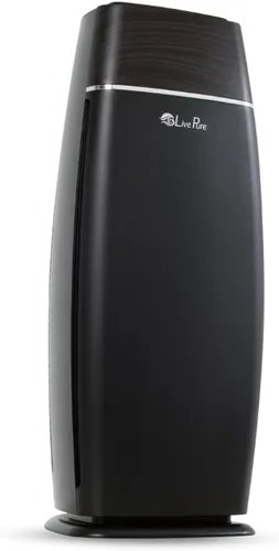 LivePure LP260TH-B Sierra Series True HEPA - Purificador de aire digital de torre alta para el hogar, captura alérgenos, humo, polen, moho, ácaros