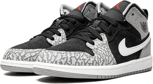 Miniatura 2 de Jordan Preescolar 1 Mid DM6215 016 Estampado de Elefante - Talla 3Y, Crimson BlissRush Naranja