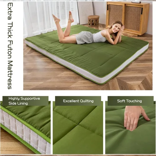 Miniatura 5 de MAXYOYO Colchón tipo futón King de espuma, cubrecolchón de cama, colchón de suelo japonés, colchón plegable, colchón de futón, almohadilla de cama