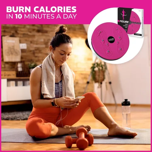Miniatura 7 de Daiwa Felicity Figure Trimmer Tabla de Torsión Abdominal - Máquina de Torsión de Cintura para Ejercicio de Core y Abdominales - Herramienta de Rosa