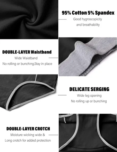 Miniatura 4 de POKARLA Ropa interior de algodón de cintura alta para mujer, suave, transpirable, bragas de cobertura completa, pantaletas elásticas, ropa