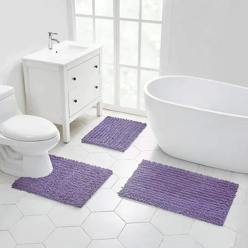 Miniatura 16 de Walensee Alfombra de baño antideslizante (24x17 pulgadas, rosa polvoriento) absorbente de agua, súper suave, lanuda de felpilla, lavable a máquina