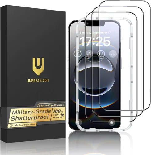 Miniatura 10 de UNBREAKcable Protector de pantalla para iPhone 17 Pro Max, 3 unidades de vidrio templado de cobertura completa [grado militar inastillable]