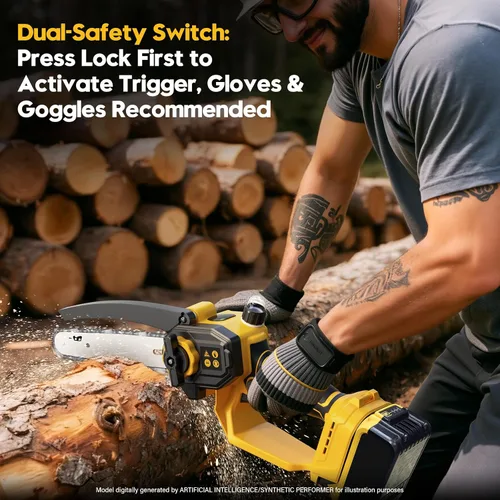 Miniatura 5 de Mini motosierra inalámbrica para batería Dewalt de 20 V MAX, motosierra 2 en 1 de 8 y 6 pulgadas sin escobillas con motosierra sin escobillas de 750