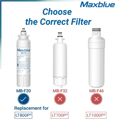 Miniatura 3 de Maxblue Filtro de agua para refrigerador ADQ73613401, repuesto para LG® LT800P®, ADQ73613402, ADQ73613408, ADQ75795104, Kenmore 9490, LSXS26326S
