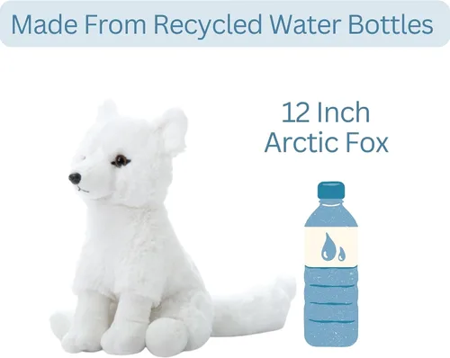 Miniatura 9 de The Petting Zoo Arctic Fox - Animal de peluche, regalos para niños, animales salvajes del zoológico Onez, juguete de peluche de zorro ártico de 12
