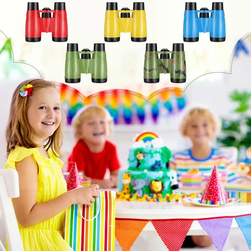 Miniatura 6 de Paquete de 25 prismáticos para niños de 6 años en adelante, con brújula y cuerda para el cuello, juego de regalo para acampar aventuras, recuerdos