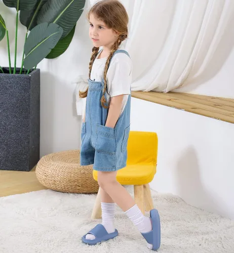 Miniatura 7 de FJPTREN Zapatos de nube para niños y niñas, sandalias acolchadas antideslizantes, zapatos de ducha ligeros, plataforma para niños, suela gruesa