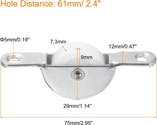 Miniatura 2 de uxcell Ruedas de rodillo de nailon para puerta corrediza de 0.98 pulgadas (0.984 in), para puerta mosquitera, armario, armario, armario, 4