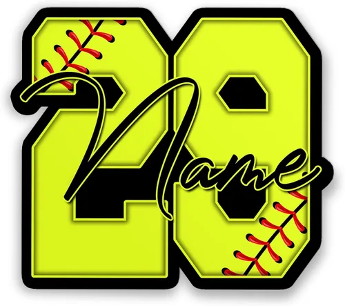 Miniatura 8 de (Nueva Actualización) Pegatina de Nombre Colorida Personalizada Pegatina de Nombre y Número Personalizada para Casco de Béisbol Sóftbol Regalos