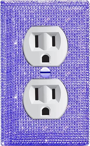 Miniatura 22 de 4 piezas de placa de pared rosa plateado brillante cubierta decorativa interruptor de luz cubierta de interruptor de palanca única diamantes