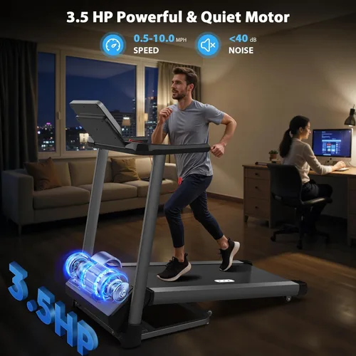 Miniatura 8 de CIIHI Treadmill with Auto Incline - 450 LBS Capacity 15% Auto Incline Treadmill for Home, 0.5-10 MPH Foldable Running Machine with 47.2”x18.1” Belt