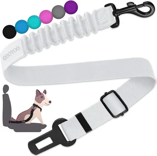Miniatura 20 de COOYOO Cinturón de seguridad para perro, juego de 3 piezas retráctil, cinturones de seguridad ajustables para vehículo, nailon para mascotas, Set