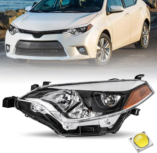 Miniatura 14 de JSBOYAT Conjunto de faros delanteros para 2014 2015 2016 Toyota Corolla Sedán 4 puertas, lámparas LED para conductor y pasajero con bombillas