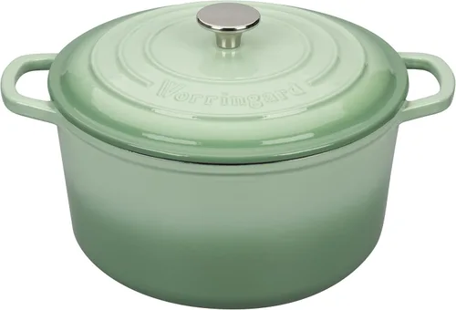 Miniatura 13 de VORRINGARD Olla de horno holandés de hierro fundido esmaltada con tapa, para hornear pan de masa madre, hornos holandeses redondos, 4.5 cuartos