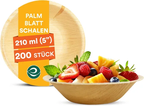 Miniatura 15 de ECO SOUL Cuencos desechables de hoja de palma como bambú, 16 onzas, redondo, paquete de 20 unidades, vajilla biodegradable y compostable para servir