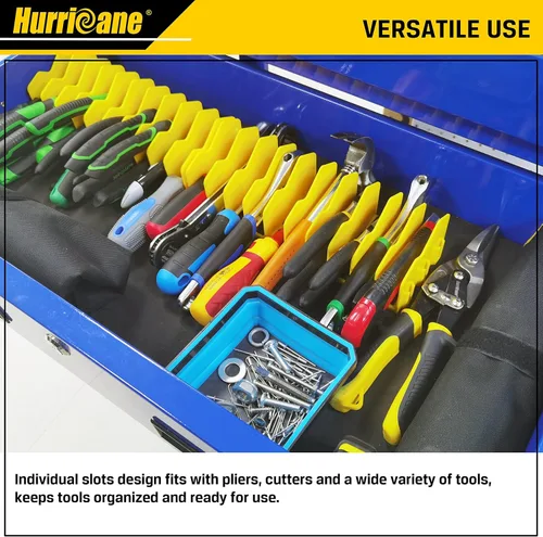 Miniatura 8 de HURRICANE Estante Organizador de Alicates, Estante para Alicates y Cortadores de 10 Ranuras con Base de Goma Antideslizante, Organizador y Amarillo