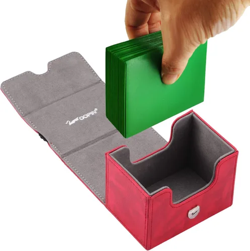 Miniatura 3 de Zoopin - Caja de cuero con contador de vida giratorio integrado (rojo)
