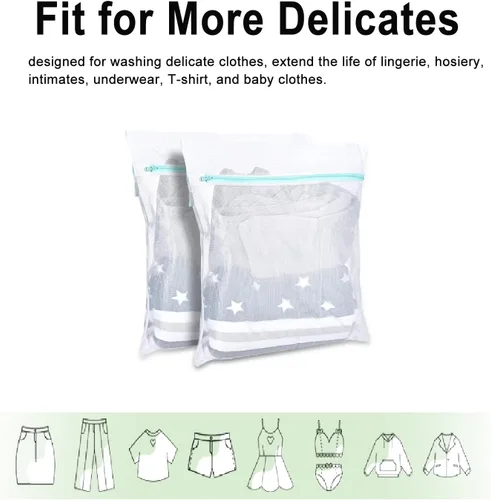 Miniatura 7 de OTraki Bolsas de malla para lavandería de 16x20 pulgadas, bolsa de malla mediana para lavadora, bolsa de red para ropa delicada y lencería, bolsa