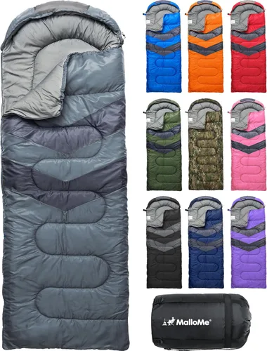 Miniatura 13 de MalloMe Sacos de dormir para adultos para clima frío y cálido, saco de dormir para mochileros para niños de 10 a 12 años, niñas, niños, ligeros